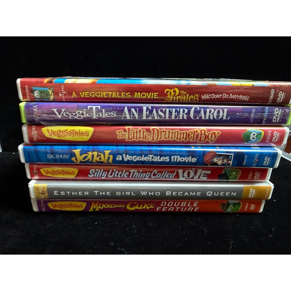 VeggieTales DVD Lot of 7 Jonah Pirates Minnesota Cuke Easter Carol Kids Movies‎